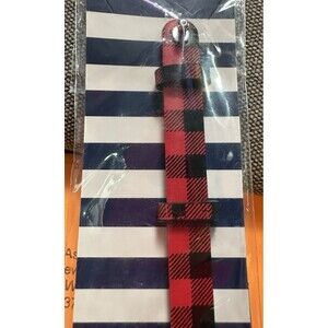 Keep Collective Black Red Buffalo Plaid Leather Band Limited Edition NIP